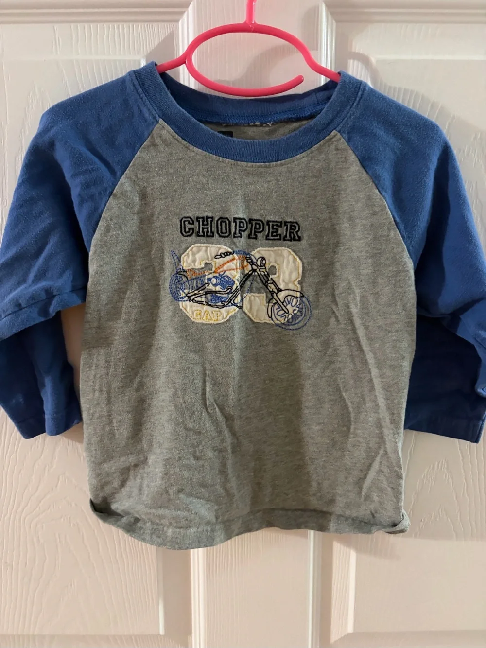 GAP Boys Blue & Gray Chopper Raglan Tee